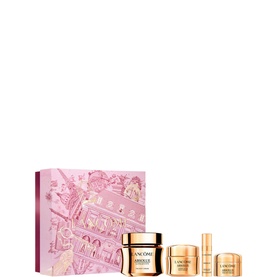 Lanc&ocirc;me Absolue Longevity Cream Skincare Gift Set with decorative pink box, full-size cream jar, and three travel-size products