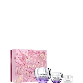 Lanc&ocirc;me R&eacute;nergie gift set with decorative pink box, full-size cream jar and mini travel-size pot