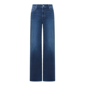 Paige Wide Leg jeans in Admission blue denim, high-rise waist, clean front, wide-leg silhouette