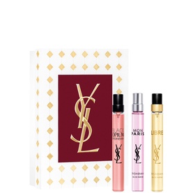 YSL Black Opium, Mon Paris & Libre Eau De Parfum Gift Set, three 10ml travel spray bottles in branded gift box