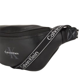 Calvin Klein Bum Bag in black with branded logo strap, silver-tone hardware, and zip closure