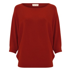 Phase Eight brown batwing sleeve knit top with scoop neckline and relaxed fit, women's size small