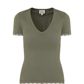 Paige Rib-Knit T-Shirt
