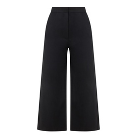 Max Mara Studio black wide-leg wool trousers with high waist and clean-cut silhouette