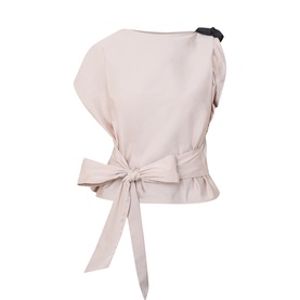 Taffeta Bow-Tie Blouse
