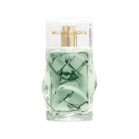 Michael Kors EDP fragrance in sculpted pale green glass bottle with gold cap and branded logo lettering