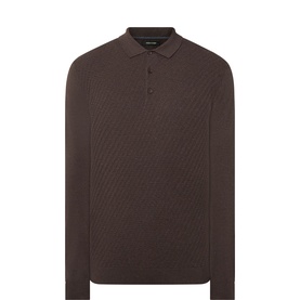 Textured Knitted Polo Shirt