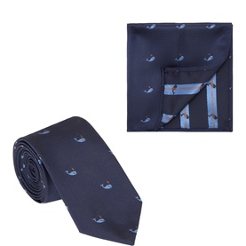 Whale Tie & Pocket Square Set