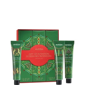 Aveda Gift of Intention Hand Care Gift Set, green decorative box with three Hand Relief cream tubes