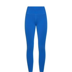 Free People Movement light cobalt high-waist leggings in stretch fabric with flatlock seam detail, full-length cut