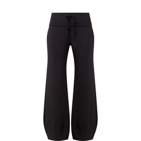 Free People Movement black wide-leg sweat pants with elasticated drawstring waistband and wide cropped leg opening