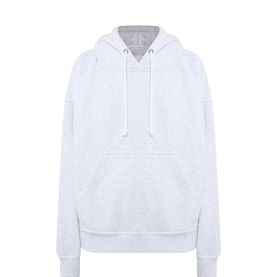 Free People Movement White Heather Grey cotton-blend hoodie sweat top with drawstring hood and kangaroo pocket