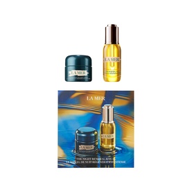 La Mer Rejuvenating Anti-Ageing Skincare Gift Set featuring a face cream and facial oil, shown with branded gift box packaging