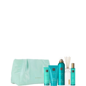 Rituals The Ritual of Karma Large Gift Set with mint green pouch, body scrub, spray, reed diffuser, and mist
