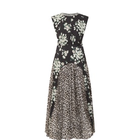 Coralie Floral-Animal Pleated Dress