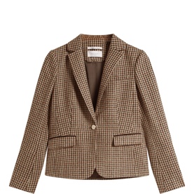 Adeline Houndstooth Single-Breasted Jacket