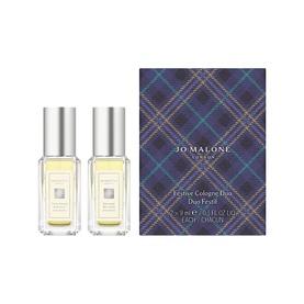 Jo Malone London Festive Cologne Duo set, two 9ml miniature cologne bottles with navy tartan gift box