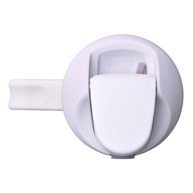 Owala FreeSip 30oz Water Bottle lid close-up in white, showing the flip-top locking mechanism and spout detail.