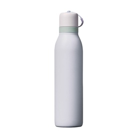 Owala FreeSip Twist 24oz Water Bottle in Open Air, pale blue-grey with sage green collar and carry loop, stainless steel, 24oz capacity