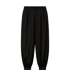 High-Rise Satin Balloon Leg Trousers