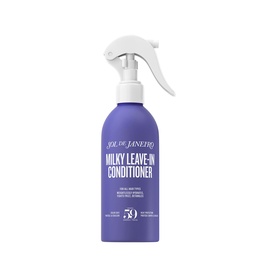 Sol De Janeiro Milky Leave-In Conditioner in purple spray bottle, 198ml trigger-spray format