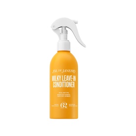 Sol De Janeiro Milky Leave-In Conditioner in yellow spray bottle with white trigger pump