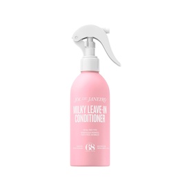 Sol De Janeiro Milky Leave-In Conditioner in pink spray bottle with white trigger nozzle and branded label