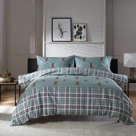 Highland Fell Duvet Set Green/Red