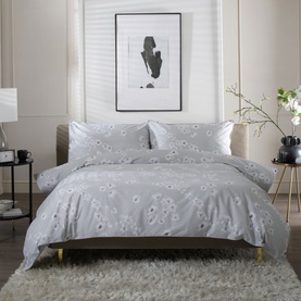 Petite Fleure Duvet Set Grey