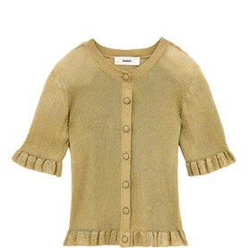 Zibo Ruffle Trim Knitted Cardigan