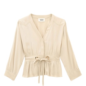 Precila Loose Drawstring Tie Top