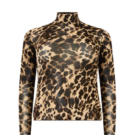 Savana Leopard Turtleneck Top