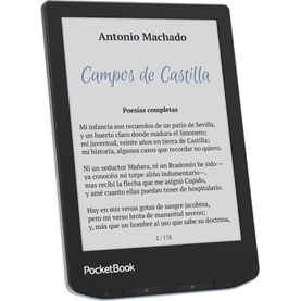 Pocketbook Verse Pro Color 6" Colour eReader Stormy Sea in black, front view displaying e-ink colour screen with open book