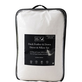 Duck Feather & Down Duvet and Pillow