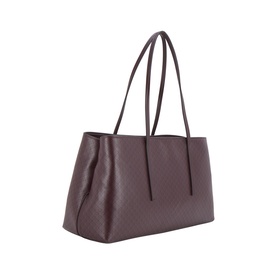 Calvin Klein tote bag in Fudge AOP, structured silhouette with embossed texture, twin shoulder straps, and spacious interior.