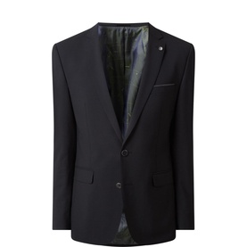 Remus Luca Single-Breasted Suit Jacket in black, notched lapels, two-button fastening, chest pocket, wool blend.
