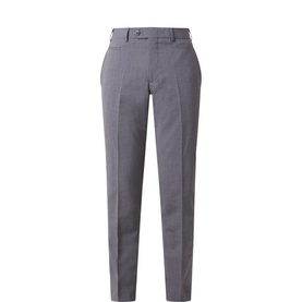 Remus Luca Suit Trousers in grey with neat creases, belt loops, and tailored straight-leg cut in wool blend fabric.