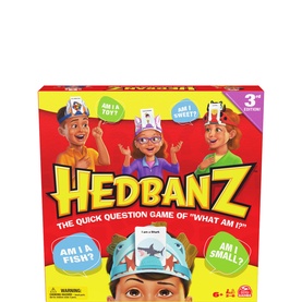 Hedbanz Quick Question "What Am I?" guessing card game, multi-colour box for ages 6+, 3rd edition