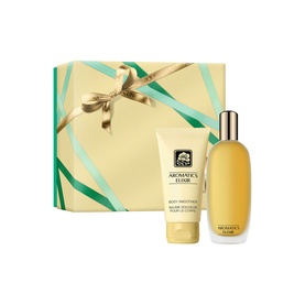 Clinique Aromatics Elixir Fragrance & Body Duo Gift Set with eau de parfum spray and body smoother in gold gift box