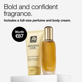 Clinique Aromatics Elixir Fragrance & Body Duo Gift Set, worth &euro;87, including full-size perfume with gold cap and body smoother cream