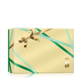 Clinique Aromatics Elixir Fragrance Gift Set in gold and green ribboned gift box presentation