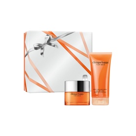 Clinique Happy For Men Fragrance Gift Set 50ml, white orange-ribboned gift box with eau de toilette and body wash