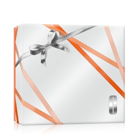 Clinique Happy For Men Fragrance Gift Set 50ml, white gift box with orange ribbon detail and silver bow