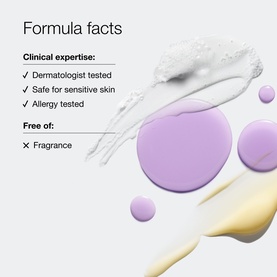 Clinique 3-Step Hydration Gift Set formula swatches in white, lilac and cream tones with clinical expertise claims panel