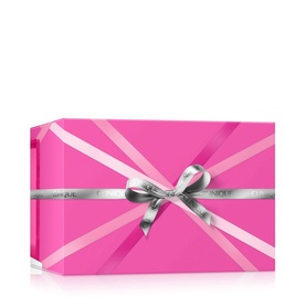 Clinique Eye Care & Makeup Essentials Gift Set in bright pink gift box tied with silver ribbon bow