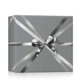 Clinique For Men Oil Control Skincare Gift Set for Oily Skin in grey gift box with silver satin ribbon bow