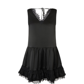 Lace-Trim Mini Dress