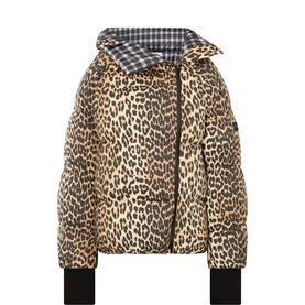 Quilted Leopard Puffer Jacket