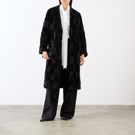Tie-Neck Balloon-Sleeve Blouse