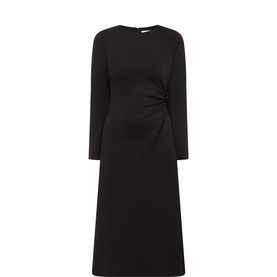 Solid Ruched-Waist Dress